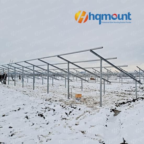 Montagem em pólo duplo fotovoltaico