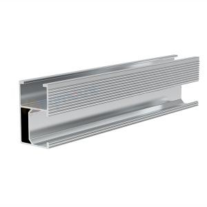 Perfil de trilho solar em alumínio anodizado prateado