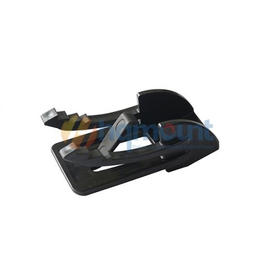 Solar panel snow removal clip attached to aluminum frame
