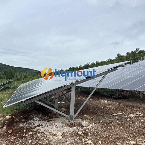 sistema de estrutura solar com estacas de cravação