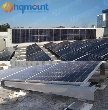 Sistema de montagem com lastro solar para telhado plano de 200KW