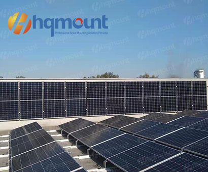 Sistema de montagem com lastro solar para telhado plano de 200KW