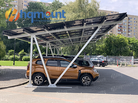 Projeto de garagem solar de alumínio