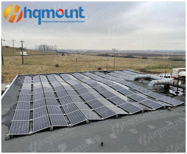 Solução de montagem com lastro de telhado solar de 1MW
