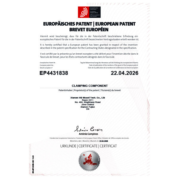 Certificação Europeia de Inovação – Kit de Suporte Click Mount HQ