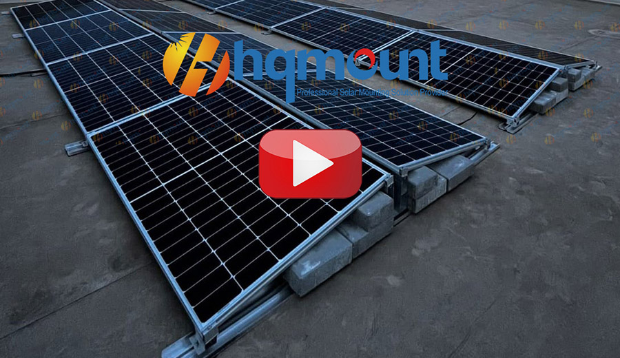 solução de montagem com lastro solar em telhado plano hqmount BR4
        